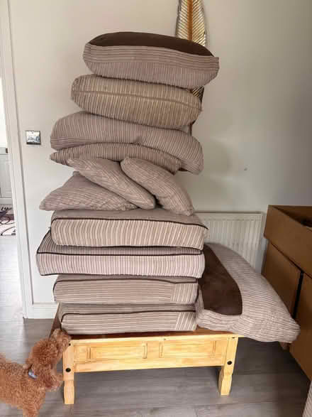 Photo of free Three and Two Seater Fabric and Leather Sofa. (Llanharry CF72) #2