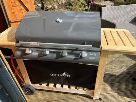 Photo of free BillyOh Gas Barbeque on wooden trolley (Newton Mearns G77) #1