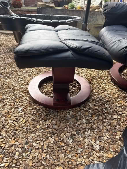 Photo of free Black Recliner & Footstool (Sheffield, Heeley, S2) #1