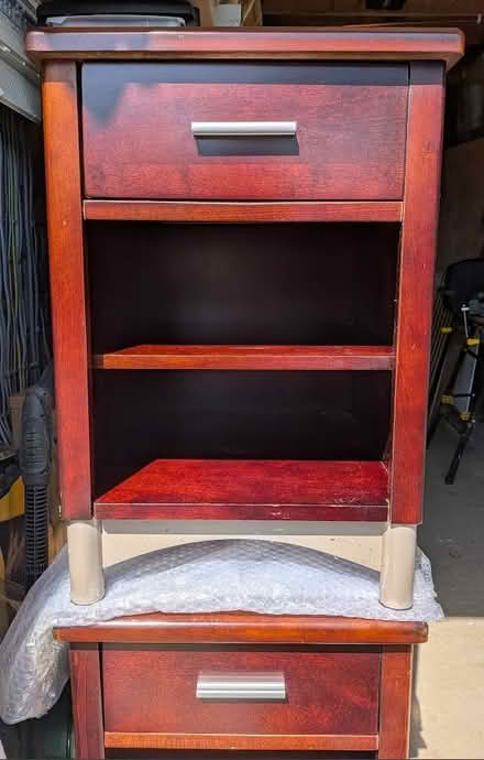 Photo of free Solid Mahagony bed side tables x2 (Sankey Bridges WA5) #1
