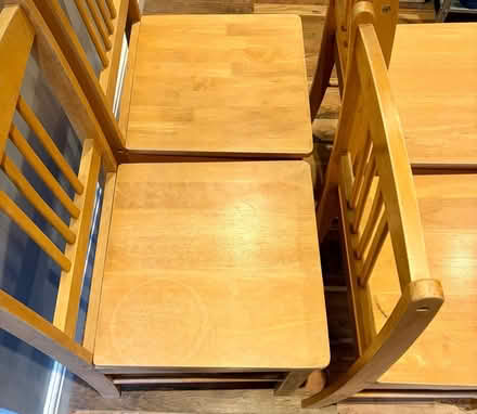 Photo of free Four wooden dining chairs (Kegworth DE74) #3