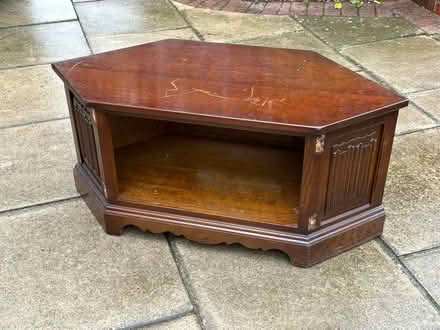Photo of free Dark wood corner TV unit ( doors removed) (Southport PR9) #1