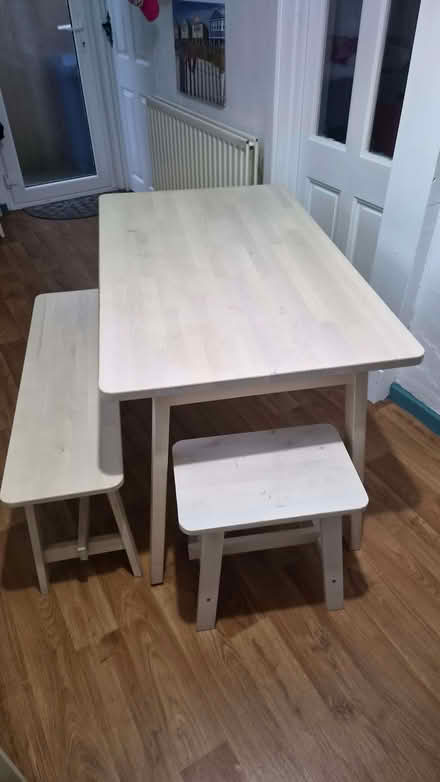 Photo of free Dining Table plus bench and stool (Ormskirk L39) #1