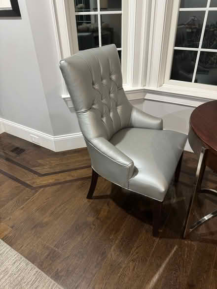 Photo of free Pair of aqua leather CHAIRS (Heritage Drive Pleasantville) #2