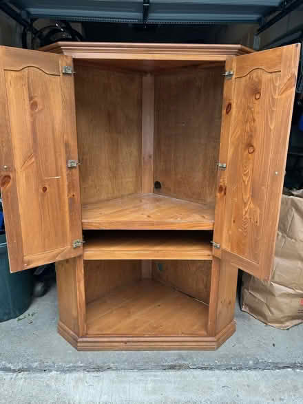 Photo of free Wooden corner cabinet unit (Union County, NJ) #1