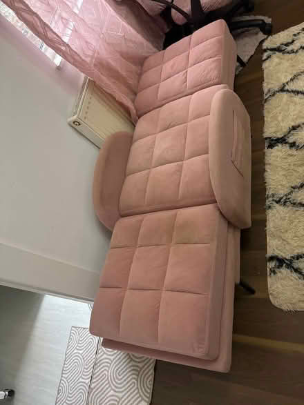 Photo of free Pink sofa bed chair with footstool (Runcorn WA7) #3