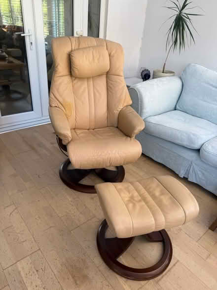 Photo of free Reclining swivel chair & footstool (Hatfield AL10) #1
