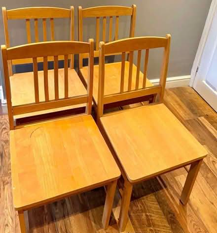 Photo of free Four wooden dining chairs (Kegworth DE74) #1