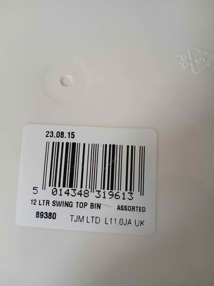Photo of free Small ivory flip top bin 12L (Wallisdown BH12) #3