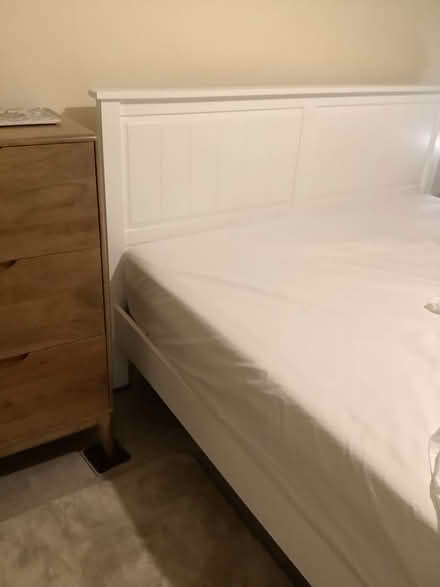 Photo of free King size white wooden bed (Guildford.) #1