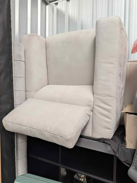 Photo of free Flavio 3-seater microfibre cream sofa and matching armchair (Basildon SS14) #3