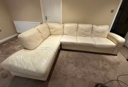 Photo of free Cream leather sofa (Deaconsbank G46) #1