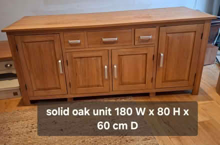 Photo of free Solid oak unit sideboard (large) (North Lancing BN15) #1
