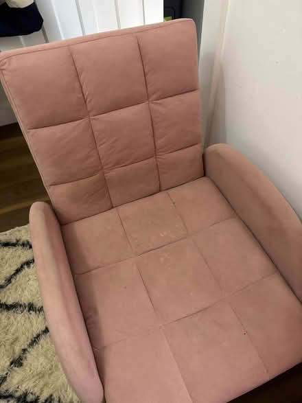 Photo of free Pink sofa bed chair with footstool (Runcorn WA7) #4