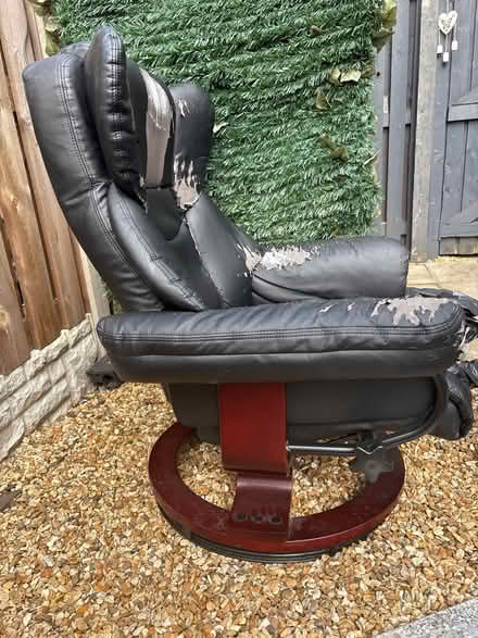 Photo of free Black Recliner & Footstool (Sheffield, Heeley, S2) #3