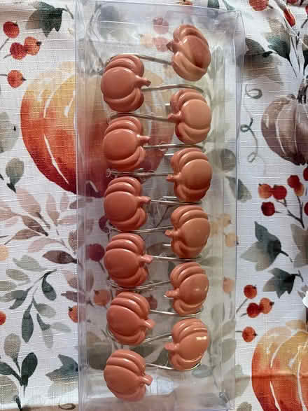 Photo of free Pumpkin shower curtain hooks (Drexel Hill) #1