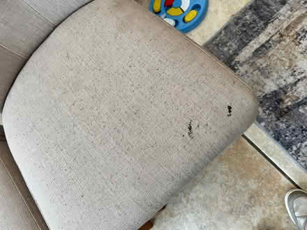 Photo of free Four oatmeal fabric dining chairs (Oakley MK43) #2