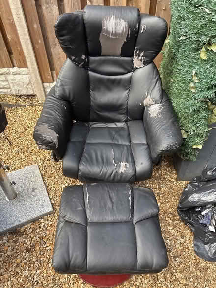 Photo of free Black Recliner & Footstool (Sheffield, Heeley, S2) #2