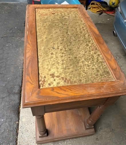 Photo of free Oak, brass top hallway table (North Vancouver) #2