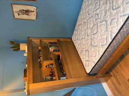 Photo of free a wooden bed frame with shelving and drawers (Dolbeare TQ13) #1