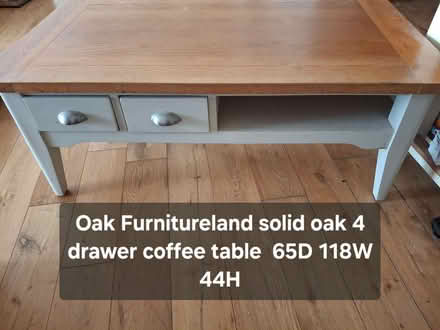 Photo of free Solid oak 4 drawer coffee table Oak Furitureland (North Lancing BN15) #1