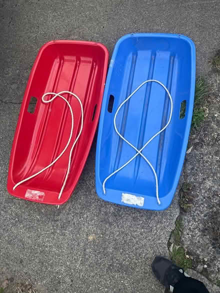 Photo of free pair of snow sledges w. pull ropes (Rathgar) #1
