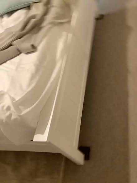 Photo of free King size white wooden bed (Guildford.) #3