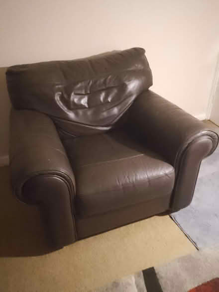 Photo of free Large leather armchair (Lower Stondon) #1