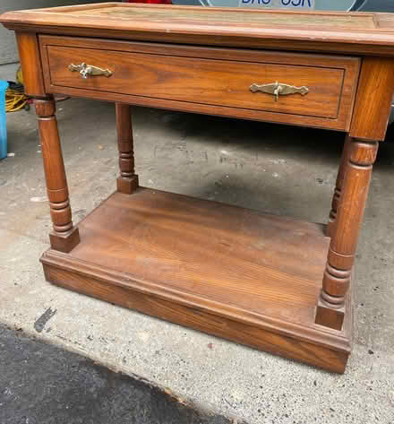 Photo of free Oak, brass top hallway table (North Vancouver) #1