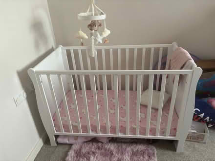 Photo of free Cot and mattress ( if wanted) (Cotton End MK45) #1