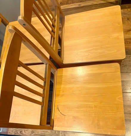Photo of free Four wooden dining chairs (Kegworth DE74) #2