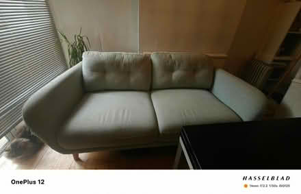 Photo of free John Lewis blue small sofa (Richmond TW9) #2