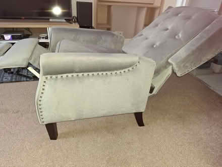 Photo of free Small grey sofa with recliner (Peckham SE15) #3