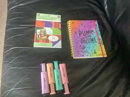 Photo of free Spiral notebook, Halloween card sheets and highlighters (Leighton Buzzard LU7) #1