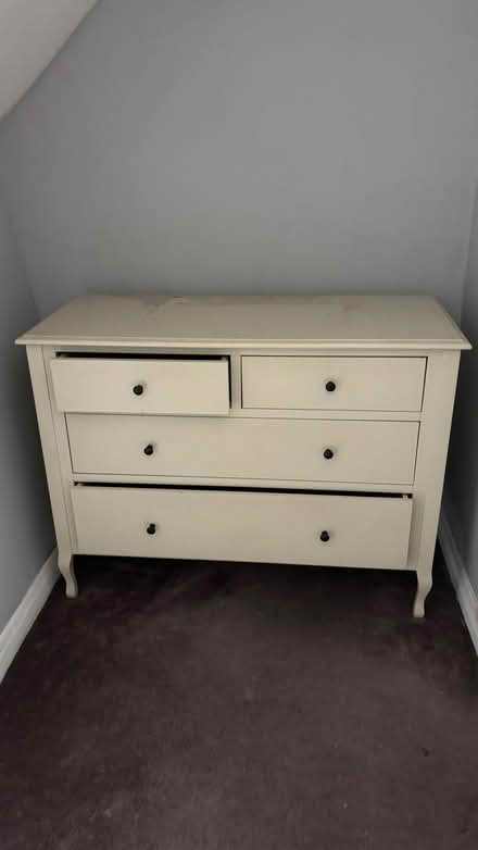 Photo of free Brown sofa, chair, chest of drawers and metal desk (Chiswick W4) #2