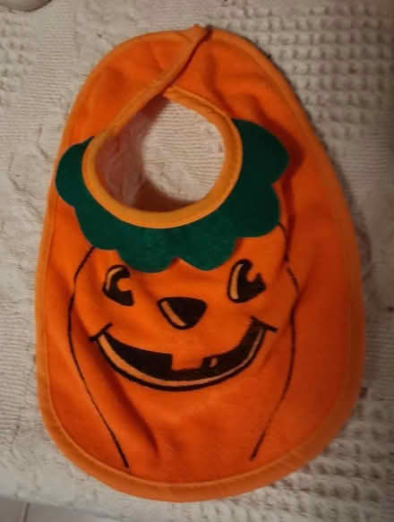 Photo of free Baby pumpkin bib (Mavis and Rathburn) #1