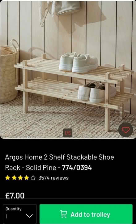 Photo of free Wooden shoe rack (Penrith CA11) #3