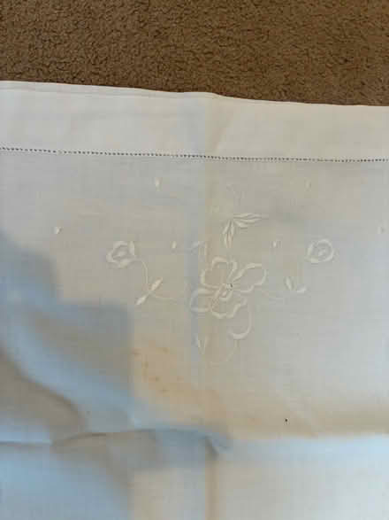 Photo of free Vintage white pillowcase with embroidery (Great Boughton CH3) #2