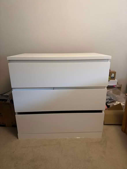 Photo of free 2 x IKEA MALM white 3-drawer (Islington N7) #1