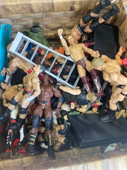 Photo of free WWE lots and lots of wrestlers, accessories and rings/ stage (Lexden CO3) #1