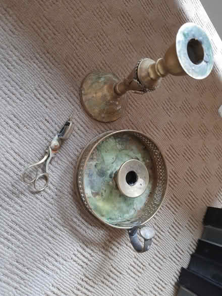 Photo of free Brass candle sticks and snuffer (Bebington CH63) #1
