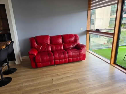 Photo of free 3-seater leather sofa and chair (Dublin) #1