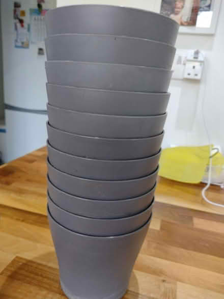 Photo of free 12 grey plastic flower pots (Lichfield , Boley park WS 14 9) #3