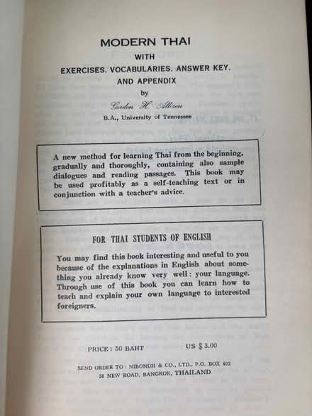 Photo of free Modern Thai Textbook (South Brampton) #2
