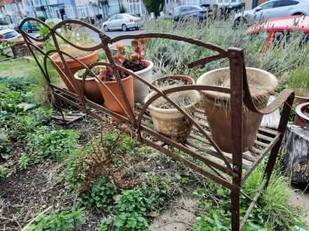 Photo of free Wrought iron bench (not including pots) (Hollingdean BN1) #2