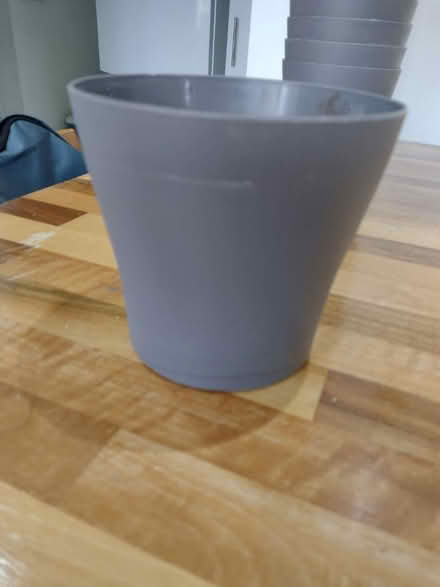 Photo of free 12 grey plastic flower pots (Lichfield , Boley park WS 14 9) #1