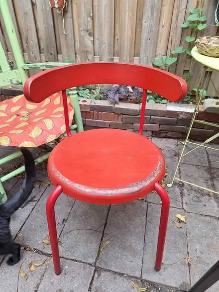 Photo of free Curbed sat. pm - two red chairs (Annex/Kensington) #1