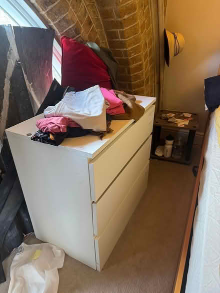 Photo of free 2 x IKEA MALM white 3-drawer (Islington N7) #2