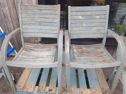 Photo of free Wooden outdoor chairs (Chalton LU4) #1