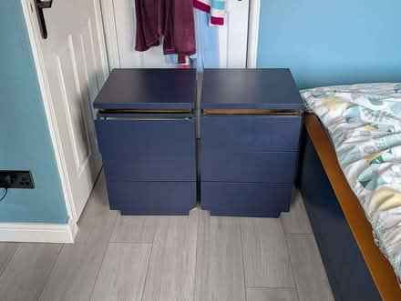 Photo of free 2x Blue bedside tables (Weston Point SO19) #1